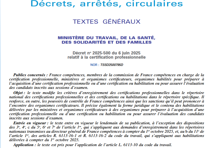 Decret n° 2025 500 du 6 juin 2025 JORF n° 0133 du 08 06 2025